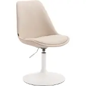CLP Esskamerstoel Maverick, bekleed met stof, draaibaar en met traploos verstelbare hoogte, kleur crème, frame wit