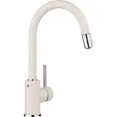 BLANCO Mida S - Keukenkraan met uittrekbare uitloop, zacht wit/chroom 526968