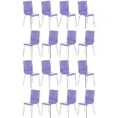 CLP Pepe Set van 16 Wachtkamerstoelen - Houten zitting purper