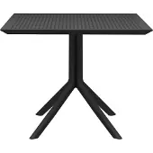 CLP Sky Tafel - eettafel - tuintafel - binnen en buiten - 80 x 80 cm - kunststof - zwart