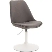 CLP Essstoel Maverick, bekleed met stof, draaibaar en met traploos verstelbare hoogte, donkergrijs, frame in wit