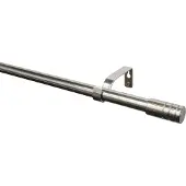 Gardinia Uittrekbare gordijnstang, cilinder model, enkel rails, diameter 22/25 mm, roestvrij staal/brons