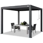 PRIMEYARD Pergola 3x3 m, lamellendak, antraciet