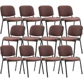 CLP Ken 12x Stapelbare Eetkamerstoel - Stof bruin