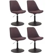 CLP Maverick Set van 4 Eetkamerstoelen - Stof bruin zwart