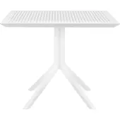 CLP Sky Tafel - eettafel - tuintafel - binnen en buiten - 80 x 80 cm - kunststof - wit