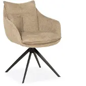 Bommel Wonen Armstoel Kenzo - draaibaar - stof Aragon Desert - pocketvering - poot zwart