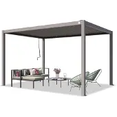 TOOLPORT Pergola 3x4 m, lamellendak, zilvergrijs