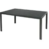 Inda Grote tuintafel van aluminium, antraciet/grijs, zonder houten elementen, 180x90 cm