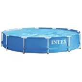 Intex Metal frame zwembad 366 x 76 cm-met 12-volt filterpomp