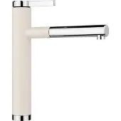 BLANCO Keukenkraan met uittrekbare uitloop, zacht wit/chroom