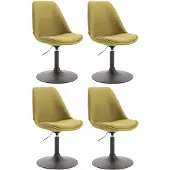 CLP Maverick Set van 4 Eetkamerstoelen - Stof groen zwart