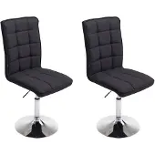 CLP Set van 2 eetkamerstoelen Peking V2, zwart, draaibaar, met hoogteverstelling, bekleding: stof