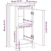 vidaXL Dressoir 39x35x80 cm massief grenenhout