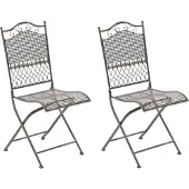 CLP Kiran Set van 2 tuinstoelen - Opvouwbaar - Metalen stoel - Art nouveau - bronzen