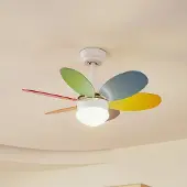LINDBY Litur plafondventilator met verlichting, stil, Ø 77 cm, E27 - , Litur, Meerkleurig, Woonkamer, Hout, Modern