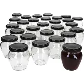 MamboCat Set van 75 jampotjes Vaso Orcio 212ml + To63 deksel zwart