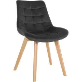 CLP Brook Eetkamerstoel - Hout frame - Fluweel - Velvet - zwart