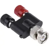 Telegärtner 100023664 Meetadapter BNC-stekker - Bus 4 mm, Bus 4 mm Zwart, Rood
