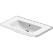 Duravit Wastafel d-neo met rand overloop kraanvlak zonder kraangat 80 cm hoogglans wit