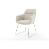DELIFE Eetkamerstoel Pejo-Flex koord beige slipframe roestvrij staal pocketveer kern