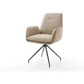 DELIFE Draaistoel Zoa-Flex materiaalmix mud kruisframe conisch zwart 180° draaibaar pocketveer kern