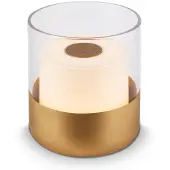 Briloner Batterijgevoede LED-tafellamp, met glas, goudkleurig, 1x LED/2W