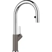 BLANCO CARENA-S Vario, design met SILGRANIT-look, tweekleurig: vulkanisch grijs/chroom