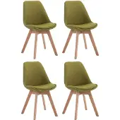 CLP Borneo V2 Set van 4 eetkamerstoelen - Stof groen natura