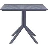 CLP Sky Tafel - eettafel - tuintafel - binnen en buiten - 80 x 80 cm - kunststof - donkergrijs