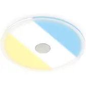 Briloner LED inbouwlamp 748 IP44 CCT Switch Ø 22cm, alu / grijs / zink, Woon-/ Eetkamer, Kunststof, Modern
