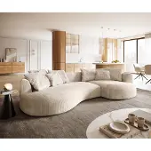 DELIFE Sofa Edina 330x170 cm Cord Beige