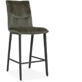 Bommel Wonen Barstoel Fancy - zithoogte 65 cm - velvet Adore Hunter - blokstiksels - poot zwart