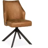 Bommel Wonen Eetkamerstoel Alicia - Bull Camel - Kunstleer - Cognac - Modern - Eettafelstoel - Keukenstoel - Eetstoel - Stoel eetkamer