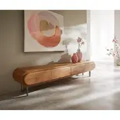 DELIFE TV-meubel Sohara 175 cm acacia natuur 4 deuren L-poot zilver