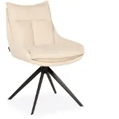 Bommel Wonen Eetkamerstoel Kenzo - vast - stof Aragon Creme - pocketvering - poot zwart