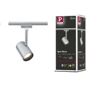 Paulmann URail Shine LED-Spot in chroom, alu / grijs / zink, Woon-/ Eetkamer, metaal, Modern