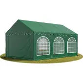 TOOLPORT Partytent 4x6 m, PVC 750, met Grondframe, donkergroen