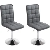 CLP Set van 2 eetkamerstoelen Peking V2, draaibaar en traploos verstelbaar, grijs