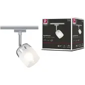 Paulmann URail Blossom spot, chroom/helder Blossom, dimbaar, chroom / zilver, Woon-/ Eetkamer, Glas, Modern