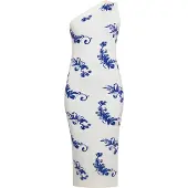 IZIA Gebreide jurk blauw / wit
