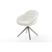 DELIFE Draaistoel Gaio-Flex bouclé zacht beige kruisframe breed grafiet 360° draaibaar rocker-functie