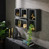 De Bommel Meubelen Wandschap (4 stuks) Dark Clay