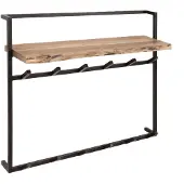 De Bommel Meubelen Kapstok Solid - 100 cm - 2x 6 haken - hoedenplank - Acaciahout