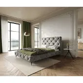 DELIFE Bedframe Nayara 140x200 cm microvezel grijs