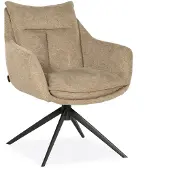 Bommel Wonen Armstoel Kazana XL - draaibaar - stof Aragon Desert - pocketvering - poot zwart