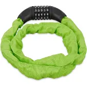 Relaxdays 3 x cijferslot voor fiets, veilig ketelslot met een 5-cijferige code, 120 cm, stalen fietsslot, groen