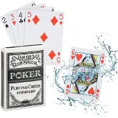 Relaxdays 2 sets plastic speelkaarten voor poker, waterdicht, scheur- en breekvast, 108 kaarten, geschikt voor Texas Hold'em, professionele poker set