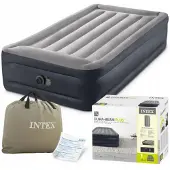 Intex 64132ND Opblaasbaar luchtbed DuraBeam Deluxe Pillow Twin, 99x191x42 cm, met geïntegreerde pomp
