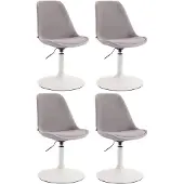 CLP Maverick Set van 4 Eetkamerstoelen - Fluweel grijs wit